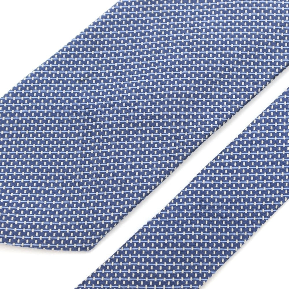 [Used] Ermenegildo Zegna Patterned Tri-Fold Silk Tie Dark Blue x Light Blue [BLU] [S/S/A/W] [Condition Rank C] [Men&