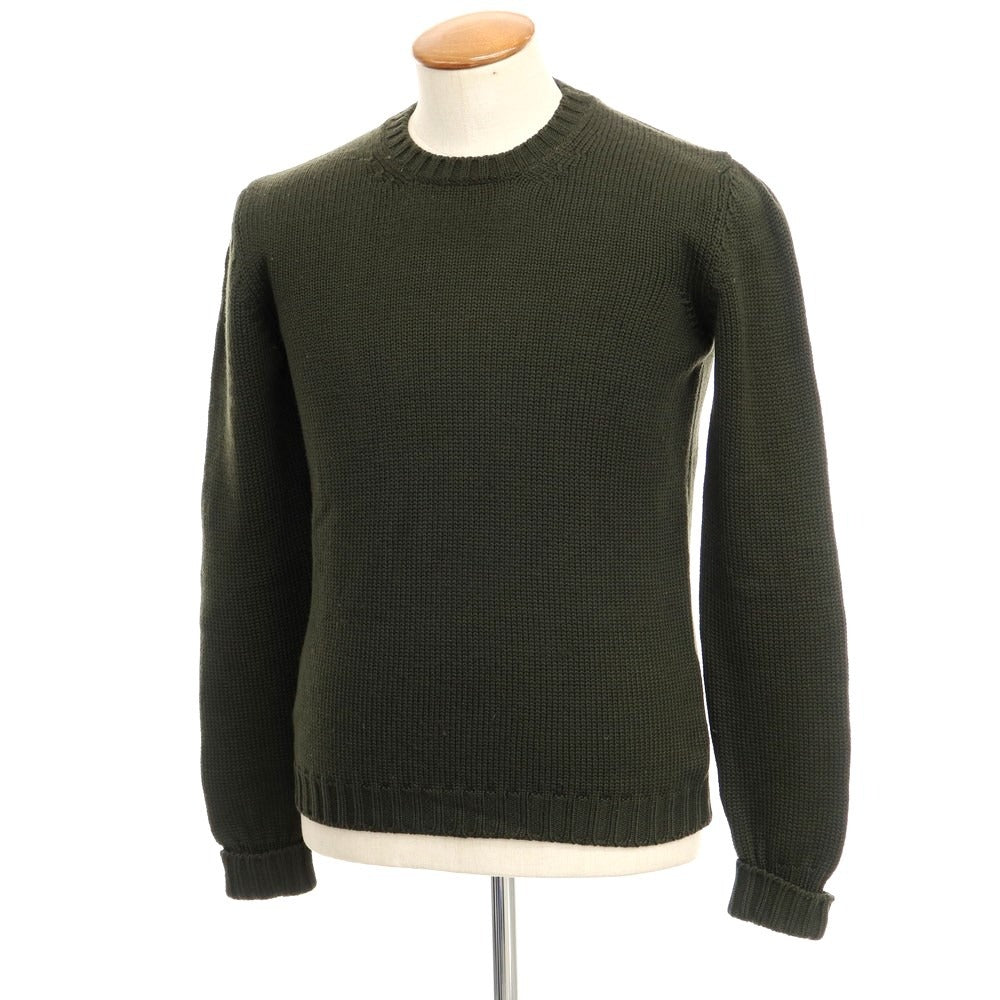 [Used] Roberto Collina ROBERTO COLLINA Mid-gauge wool crew neck knit Dark olive color [Size 48] [GRN] [A/W] [Condition rank B] ​​[Men&