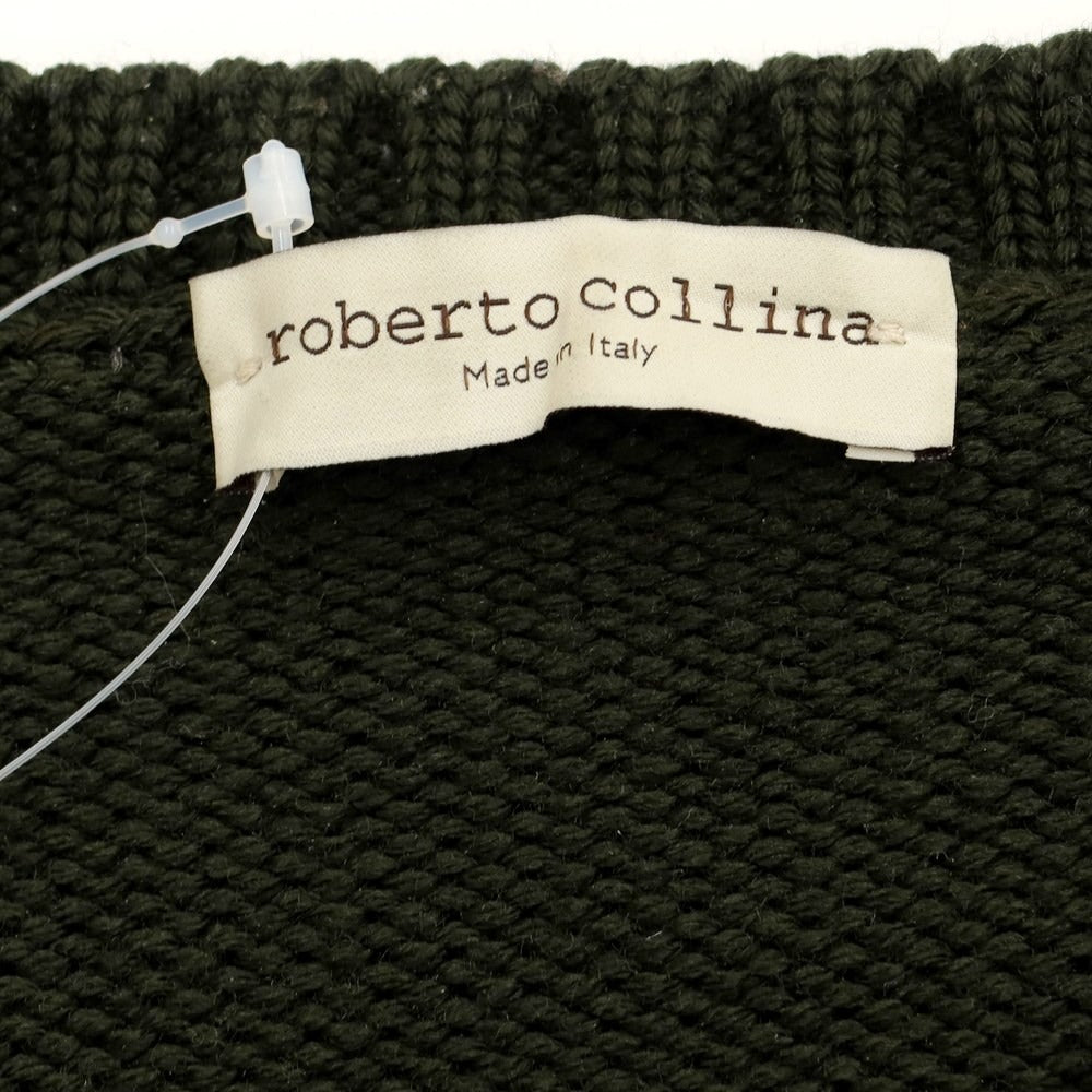 [Used] Roberto Collina ROBERTO COLLINA Mid-gauge wool crew neck knit Dark olive color [Size 48] [GRN] [A/W] [Condition rank B] ​​[Men&