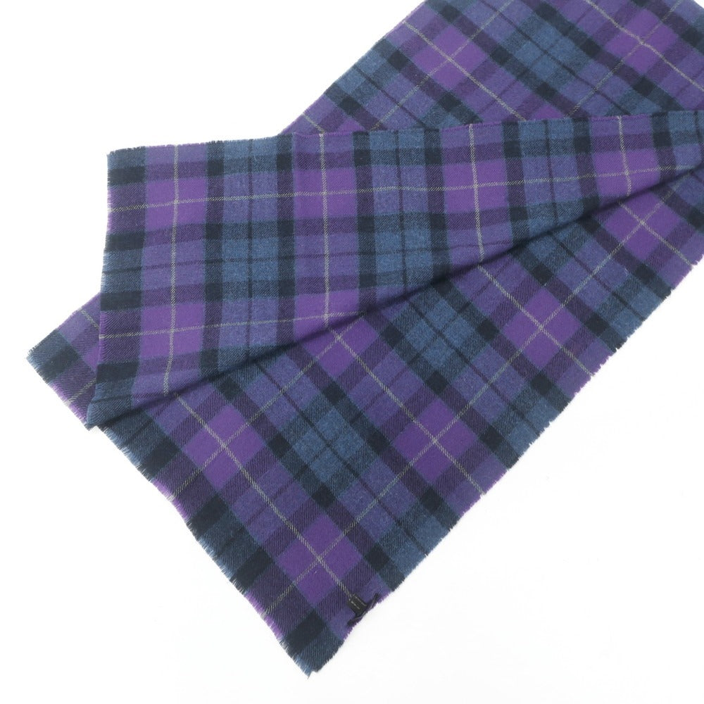 [Used] Franco Ferrari FRANCO FERRARI Wool Check Stole Navy x Purple [NVY] [A/W] [Condition Rank C] [Men&