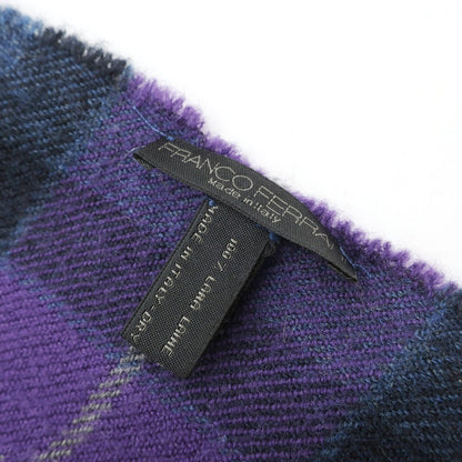 [Used] Franco Ferrari FRANCO FERRARI Wool Check Stole Navy x Purple [NVY] [A/W] [Condition Rank C] [Men&