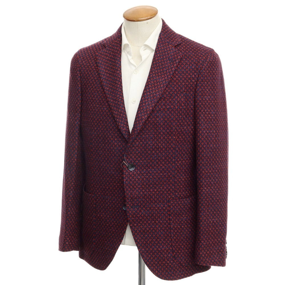 [Used] [Unused] Zio Bernard Light Tweed Jacquard Jacket Dark Red x Navy [Size 50] [RED] [A/W] [Condition Rank S] [Men&