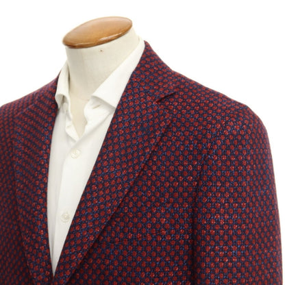 [Used] [Unused] Zio Bernard Light Tweed Jacquard Jacket Dark Red x Navy [Size 50] [RED] [A/W] [Condition Rank S] [Men&