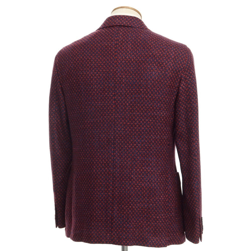 [Used] [Unused] Zio Bernard Light Tweed Jacquard Jacket Dark Red x Navy [Size 50] [RED] [A/W] [Condition Rank S] [Men&