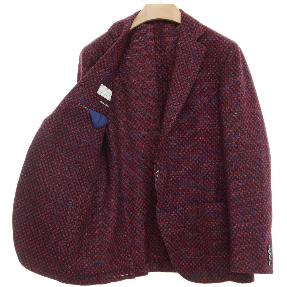 [Used] [Unused] Zio Bernard Light Tweed Jacquard Jacket Dark Red x Navy [Size 50] [RED] [A/W] [Condition Rank S] [Men&