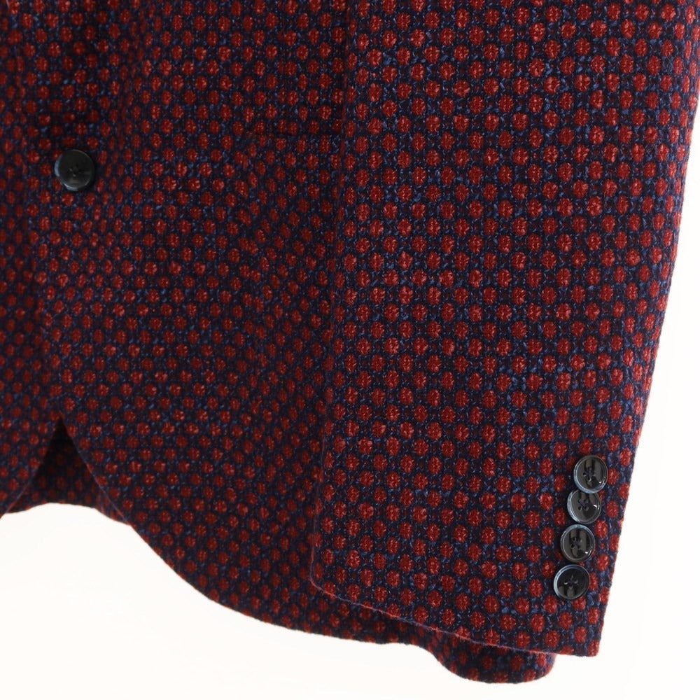 [Used] [Unused] Zio Bernard Light Tweed Jacquard Jacket Dark Red x Navy [Size 50] [RED] [A/W] [Condition Rank S] [Men&