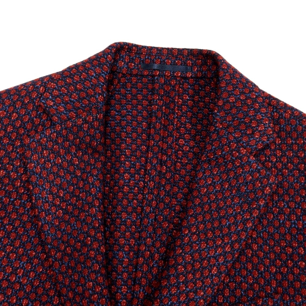 [Used] [Unused] Zio Bernard Light Tweed Jacquard Jacket Dark Red x Navy [Size 50] [RED] [A/W] [Condition Rank S] [Men&