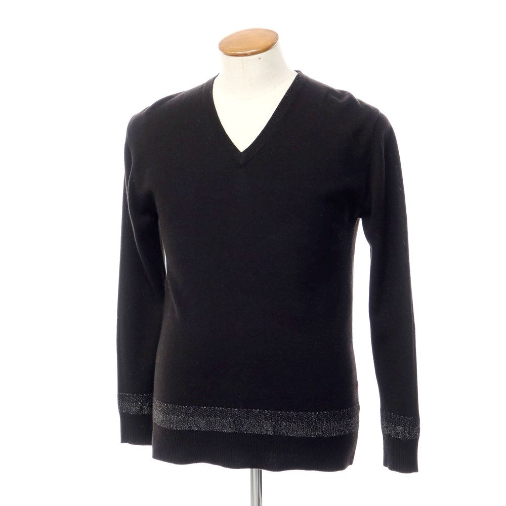 [Used] LOVELESS High Gauge Lame V-neck Knit Black x Silver [Size M] [BLK] [A/W] [Condition Rank C] [Men&