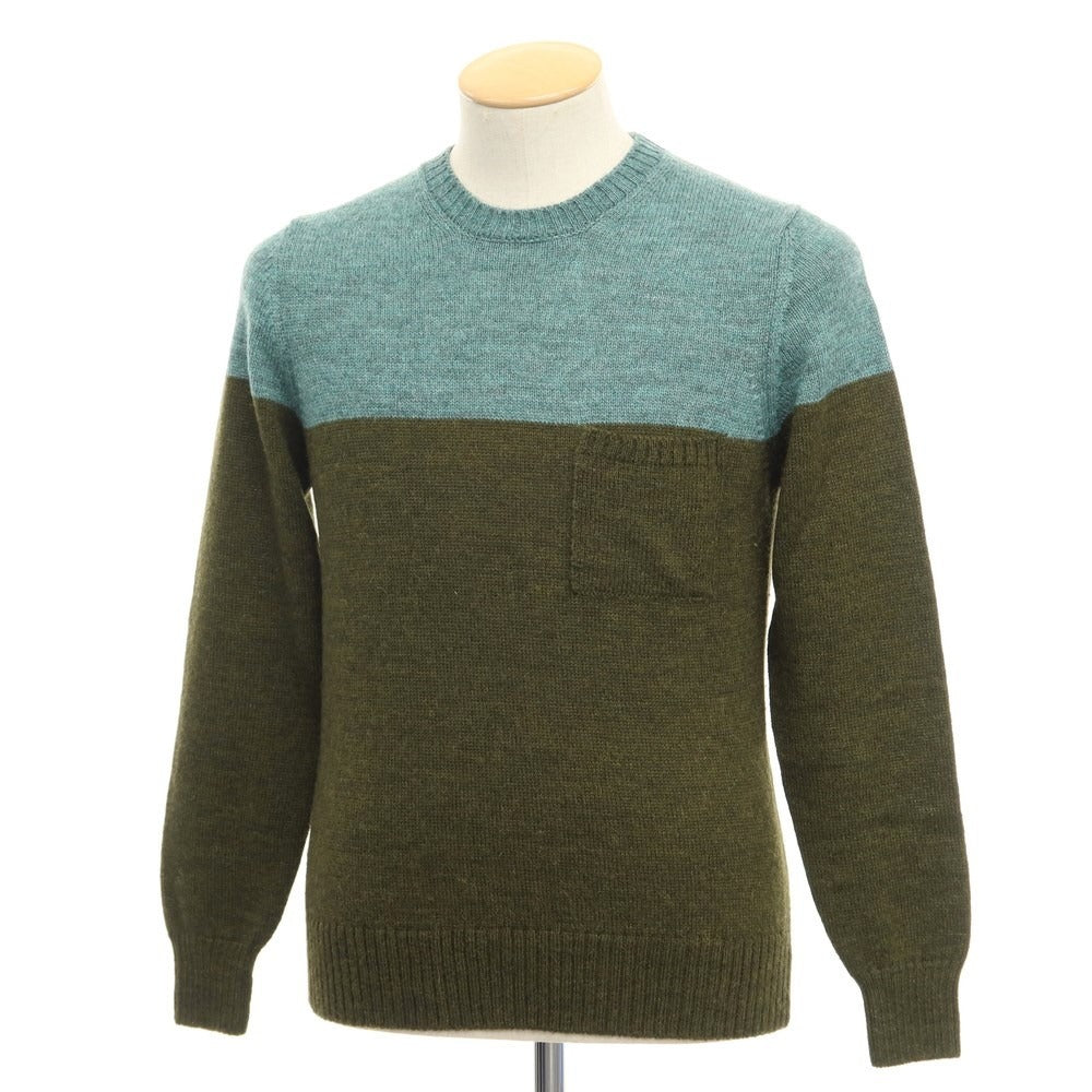 [Used] Altea Acrylic Alpaca Bicolor Crew Neck Knit Olive x Blue Green [Size S] [GRN] [A/W] [Condition Rank B] ​​[Men&