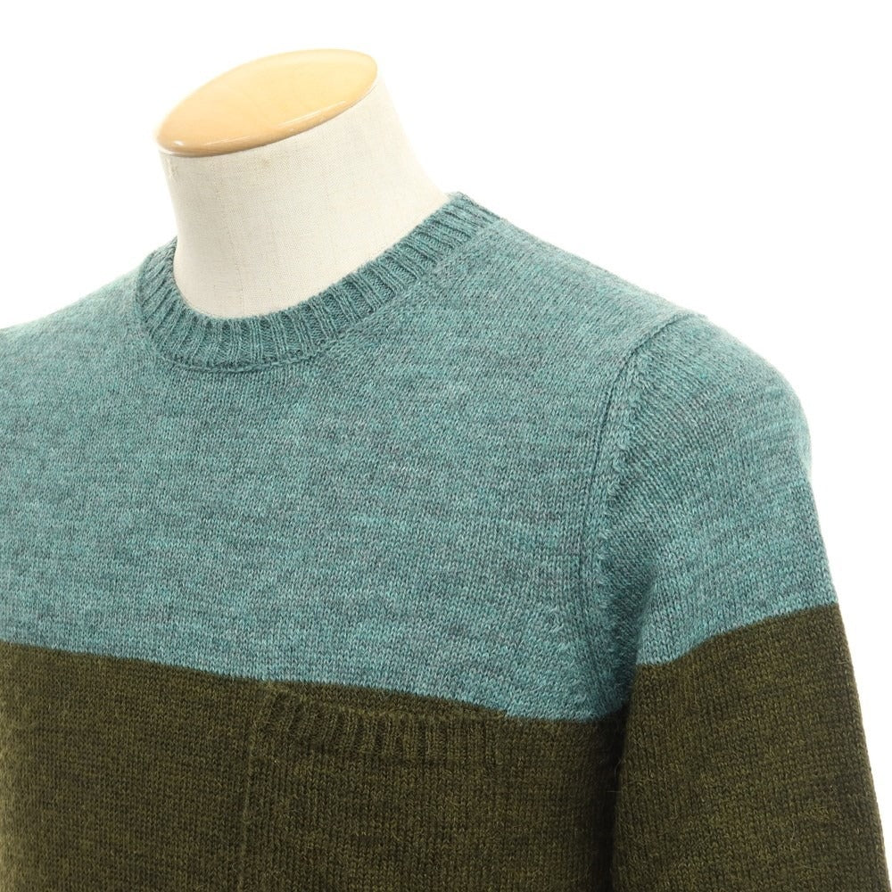 [Used] Altea Acrylic Alpaca Bicolor Crew Neck Knit Olive x Blue Green [Size S] [GRN] [A/W] [Condition Rank B] ​​[Men&