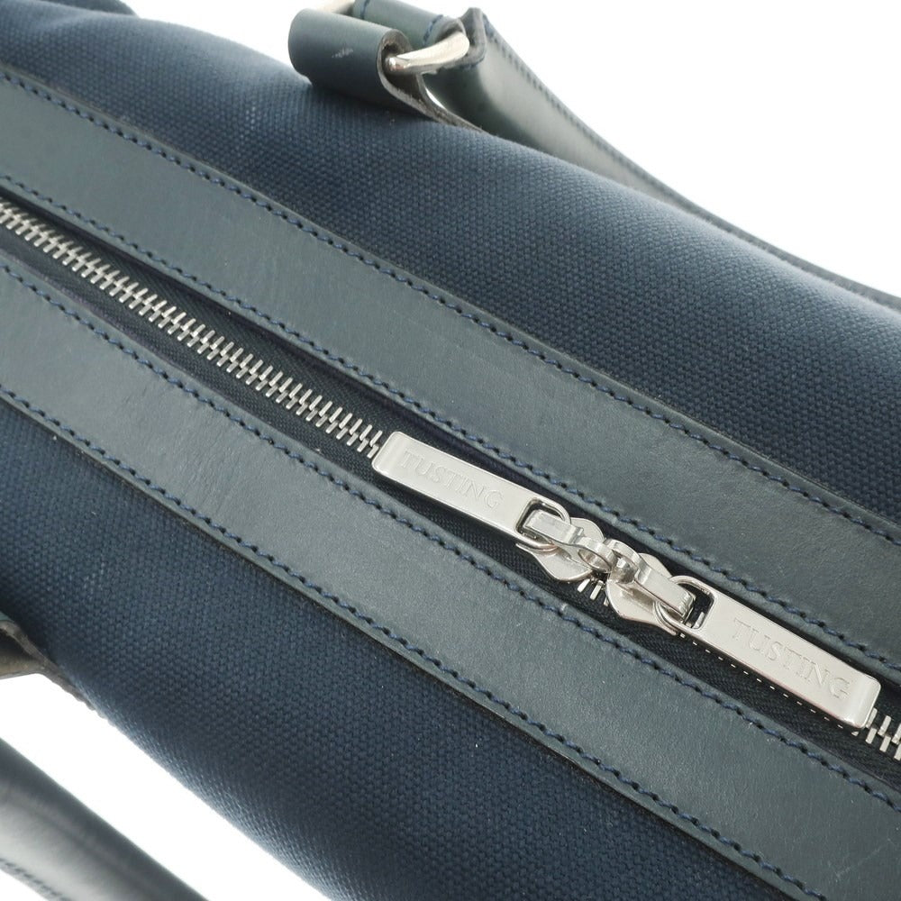 [Used] Tusting Canvas Leather 2-Way Briefcase Navy Blue [W47xH30xD12] [NVY] [S/S/A/W] [Condition Rank C] [Men&
