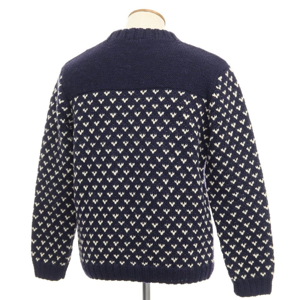 [Used] Black Sheep Low Gauge Wool Crew Neck Knit Navy x Off White [Size M] [NVY] [A/W] [Condition Rank B] ​​[Men&