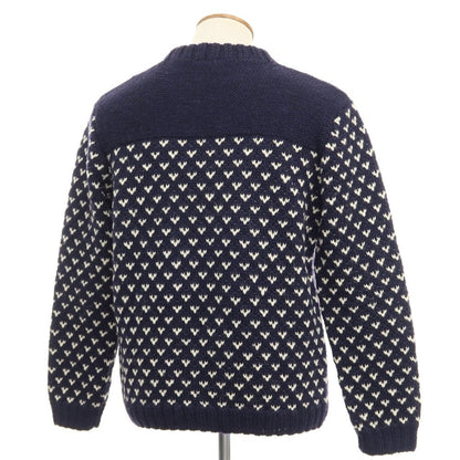 [Used] Black Sheep Low Gauge Wool Crew Neck Knit Navy x Off White [Size M] [NVY] [A/W] [Condition Rank B] ​​[Men&