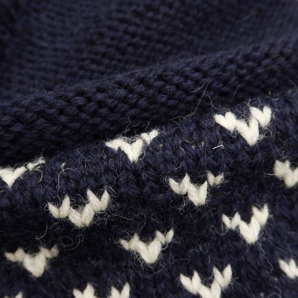 [Used] Black Sheep Low Gauge Wool Crew Neck Knit Navy x Off White [Size M] [NVY] [A/W] [Condition Rank B] ​​[Men&