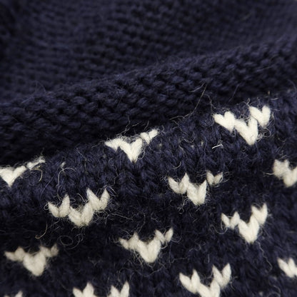[Used] Black Sheep Low Gauge Wool Crew Neck Knit Navy x Off White [Size M] [NVY] [A/W] [Condition Rank B] ​​[Men&