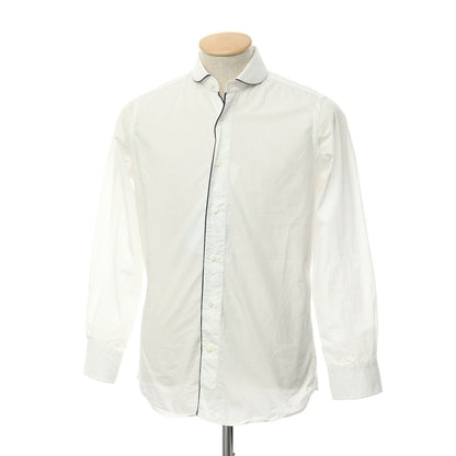 [Used] Bagutta Cotton Round Collar Dress Shirt White x Navy [Size XS] [WHT] [S/S/A/W] [Condition Rank B] ​​[Men&