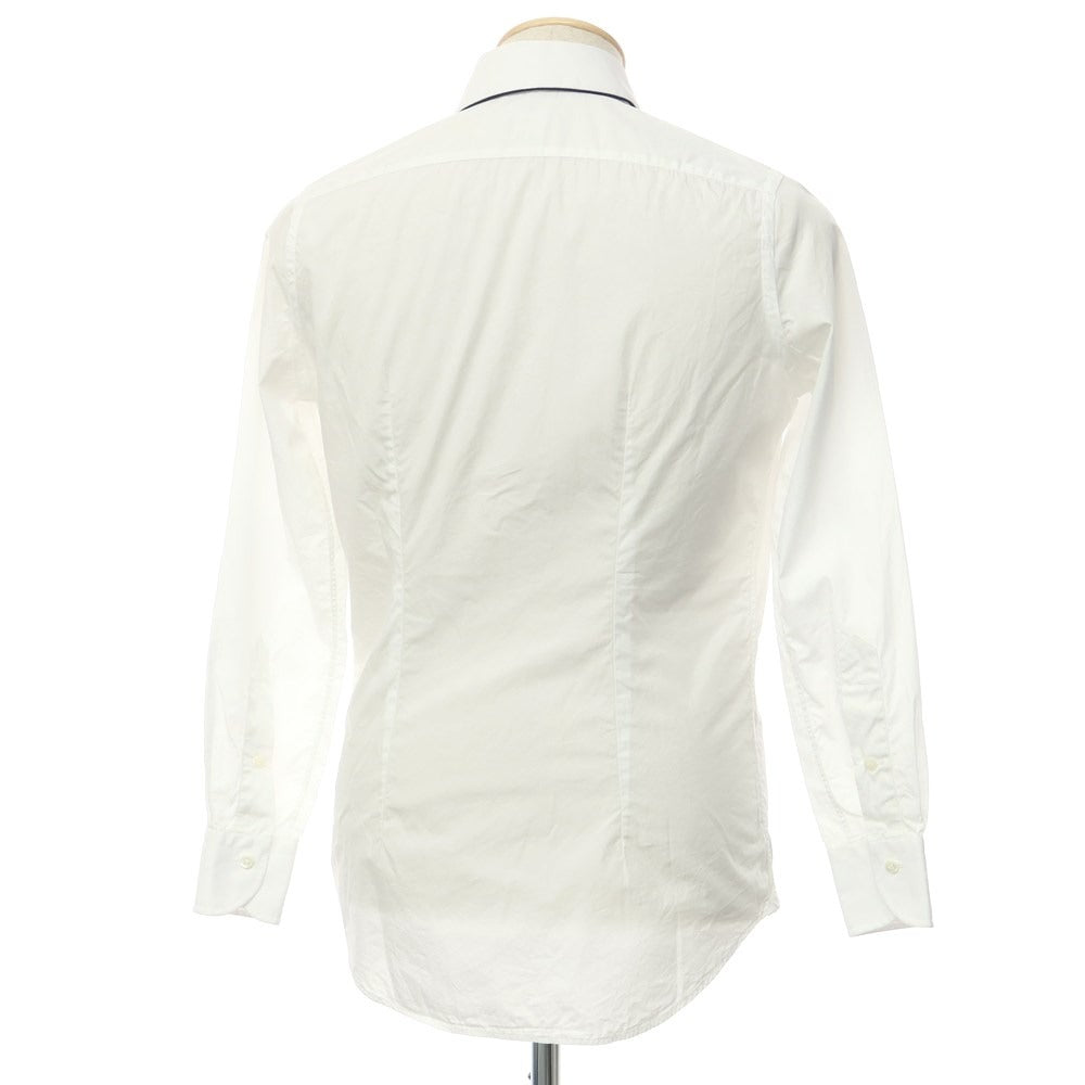 [Used] Bagutta Cotton Round Collar Dress Shirt White x Navy [Size XS] [WHT] [S/S/A/W] [Condition Rank B] ​​[Men&