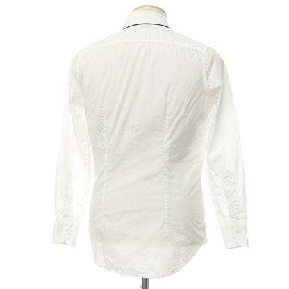 [Used] Bagutta Cotton Round Collar Dress Shirt White x Navy [Size XS] [WHT] [S/S/A/W] [Condition Rank B] ​​[Men&