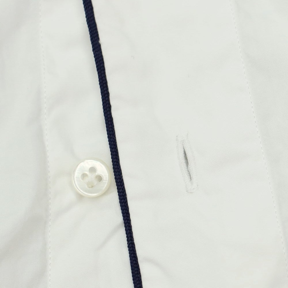 [Used] Bagutta Cotton Round Collar Dress Shirt White x Navy [Size XS] [WHT] [S/S/A/W] [Condition Rank B] ​​[Men&