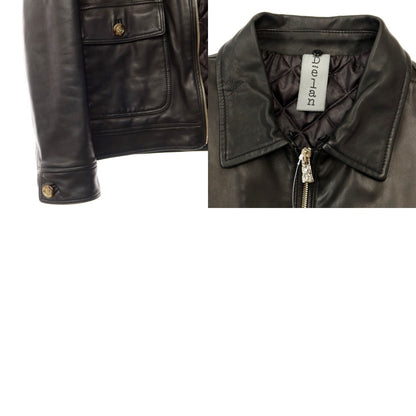[Used] Delan Padded Zip-up Leather Blouson with Boa Collar, Black [Size 48] [BLK] [A/W] [Condition Rank B] ​​[Men&