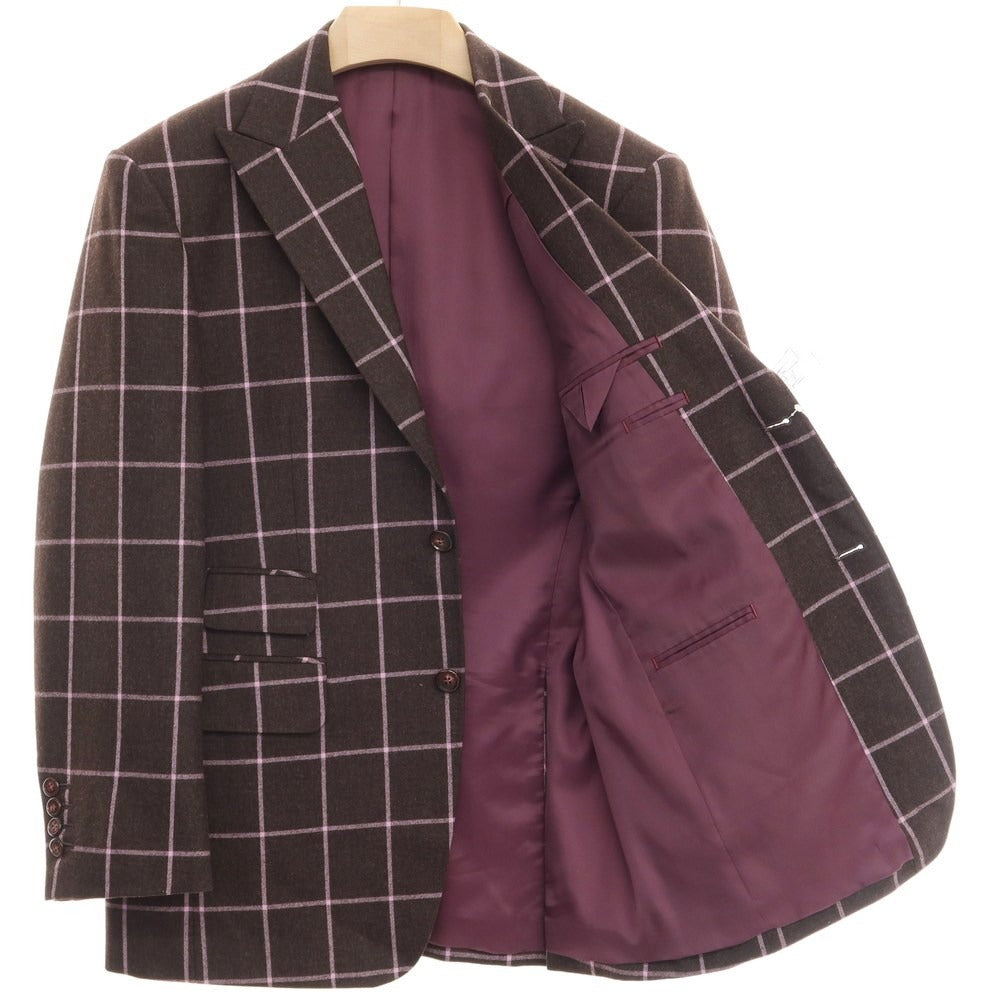 [Used] Takashimaya takashimaya Two-piece wool check tailored jacket Dark grayish brown x pink purple [Size 86] [BRW] [A/W] [Condition rank B] ​​[Men&