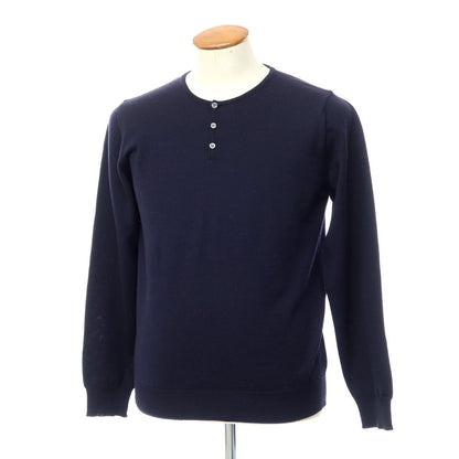 [Used] Alessandro Luppi High Gauge Wool Henley Neck Knit Navy [Size 50] [NVY] [A/W] [Condition Rank B] ​​[Men&