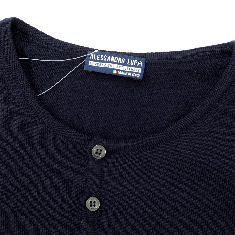 [Used] Alessandro Luppi High Gauge Wool Henley Neck Knit Navy [Size 50] [NVY] [A/W] [Condition Rank B] ​​[Men&