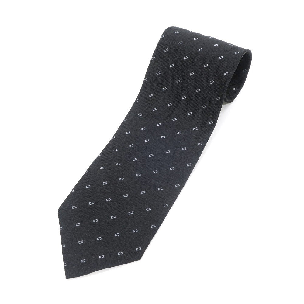 [Used] ARMANI COLLEZIONI Small Pattern Tri-Fold Silk Tie Black [BLK] [S/S/A/W] [Condition Rank C] [Men&
