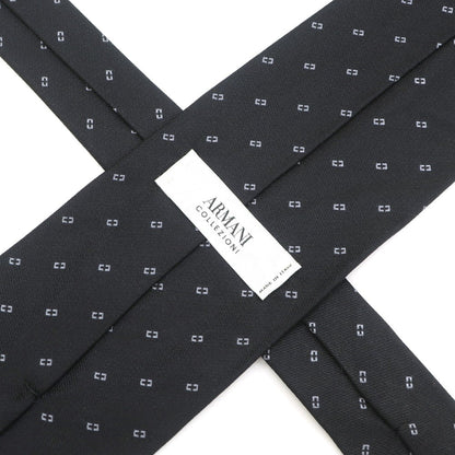 [Used] ARMANI COLLEZIONI Small Pattern Tri-Fold Silk Tie Black [BLK] [S/S/A/W] [Condition Rank C] [Men&