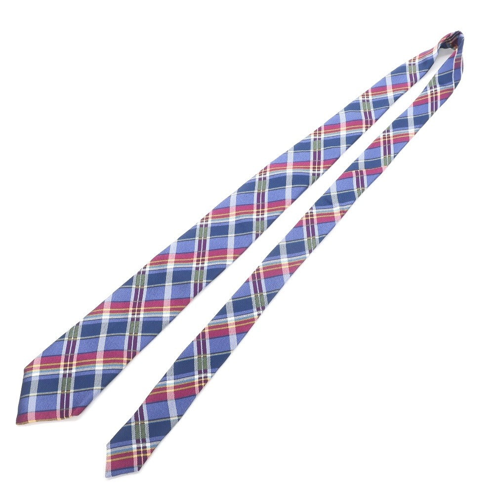 [Used] Mackintosh London Check Tri-Fold Silk Tie Blue x Pink [BLU] [S/S/A/W] [Condition Rank B] ​​[Men&