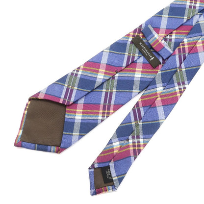 [Used] Mackintosh London Check Tri-Fold Silk Tie Blue x Pink [BLU] [S/S/A/W] [Condition Rank B] ​​[Men&