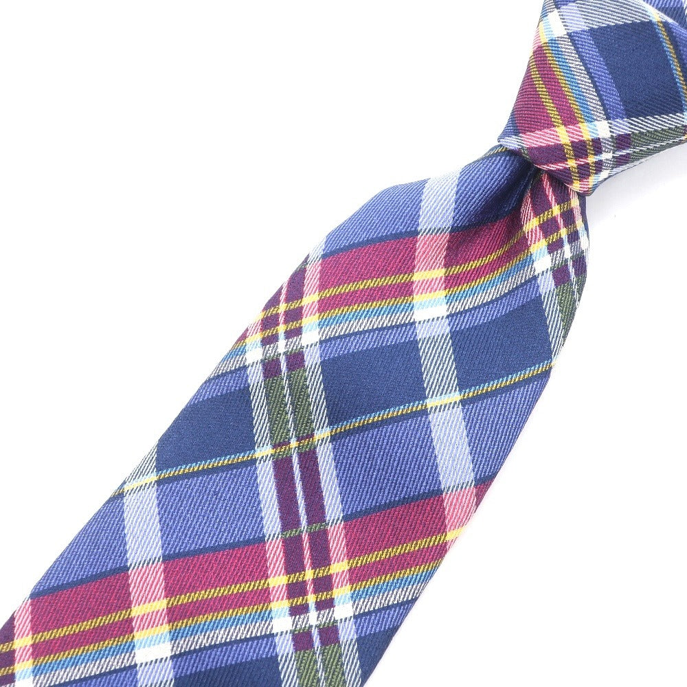 [Used] Mackintosh London Check Tri-Fold Silk Tie Blue x Pink [BLU] [S/S/A/W] [Condition Rank B] ​​[Men&