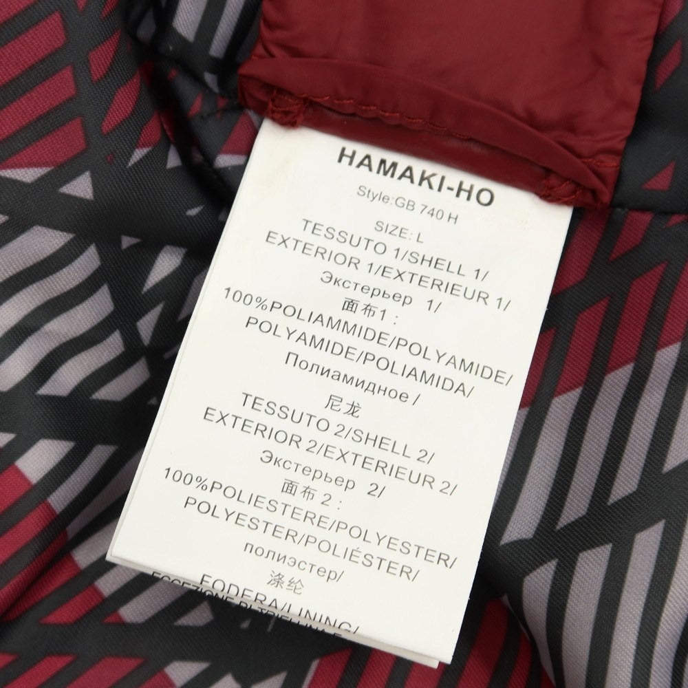 [Used] HAMAKI-HO Nylon Hooded Down Jacket Maroon [Size L] [RED] [A/W] [Condition Rank B] ​​[Men&