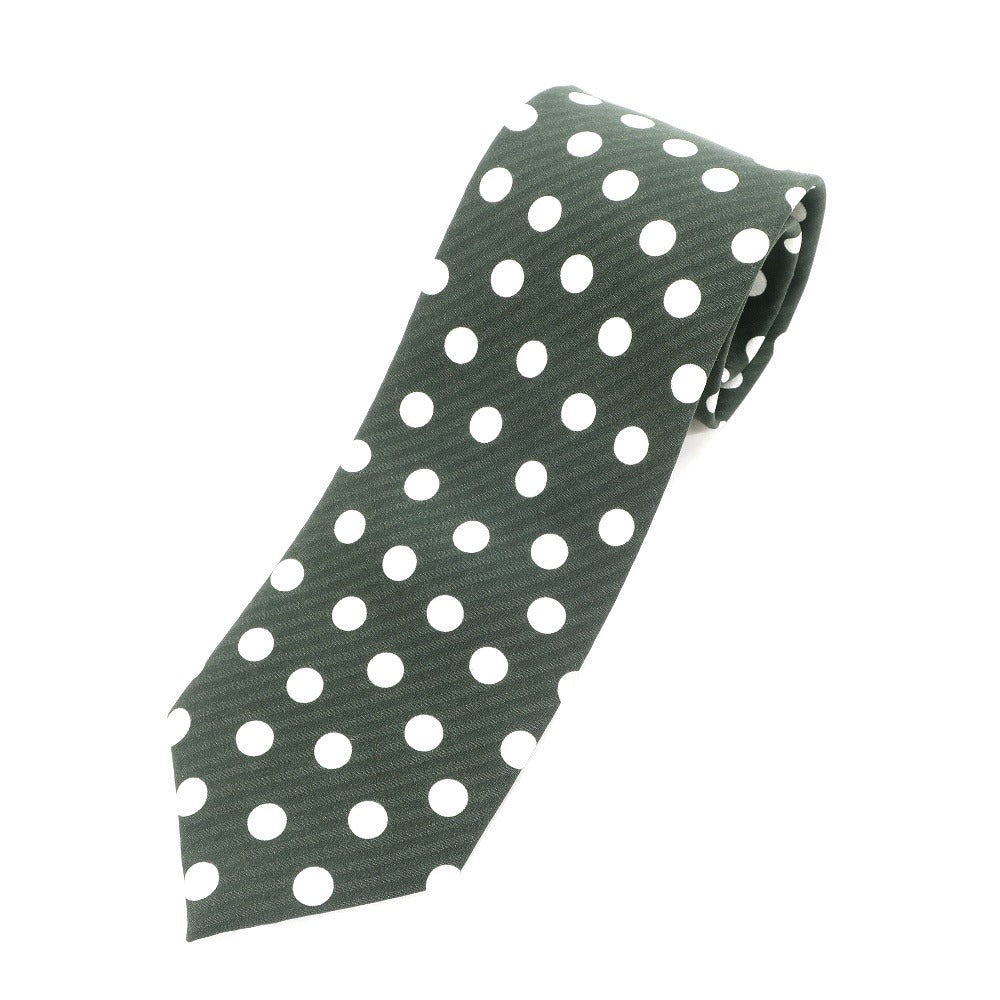 [New] GIERRE Dot Print Tri-Fold Silk Tie Dark Green [GRN] [S/S/A/W] [Condition Rank N] [Men&