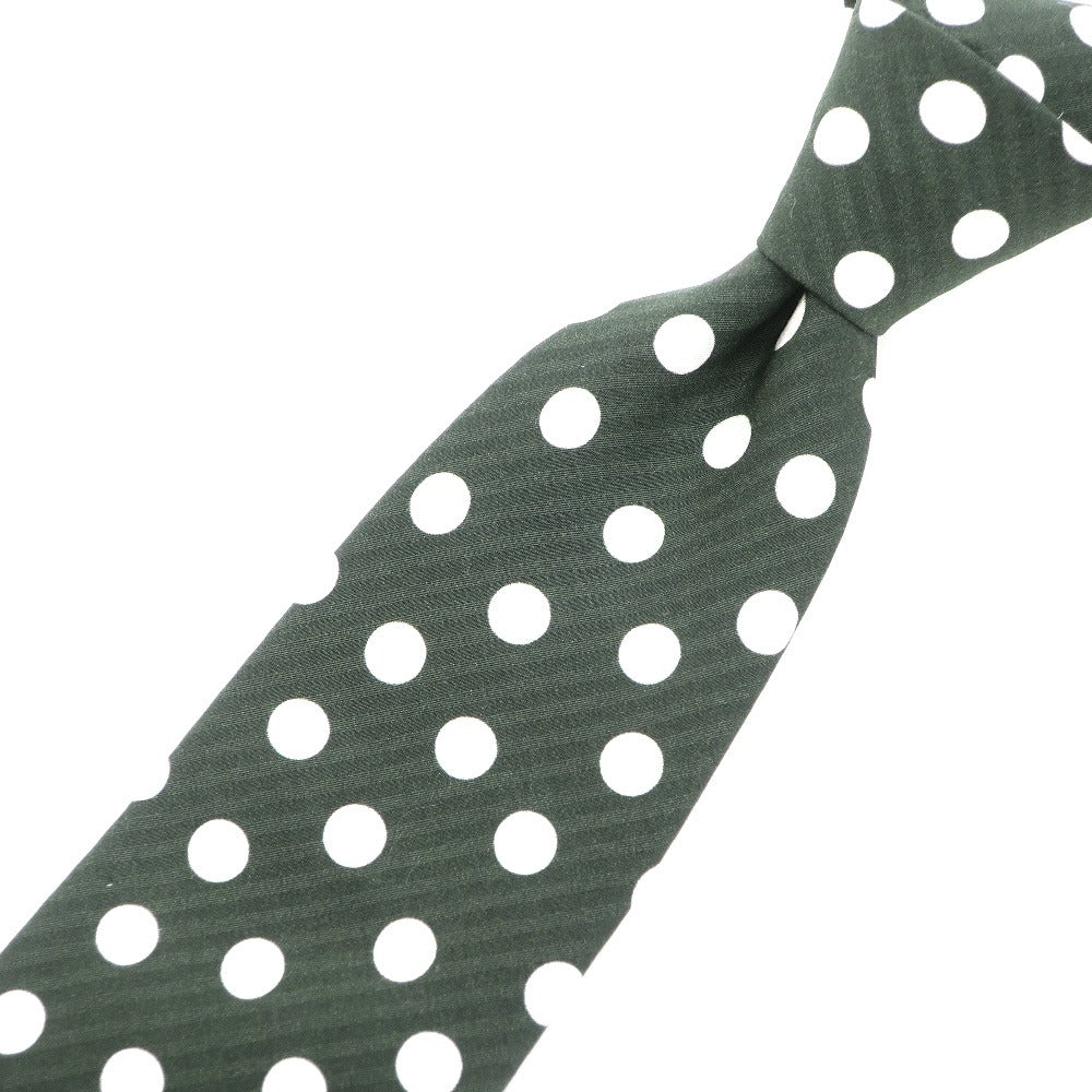 [New] GIERRE Dot Print Tri-Fold Silk Tie Dark Green [GRN] [S/S/A/W] [Condition Rank N] [Men&