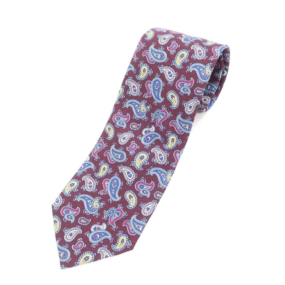 [New] GIERRE Paisley 3-fold silk tie, burgundy [PUP] [S/S/A/W] [Condition rank N] [Men&