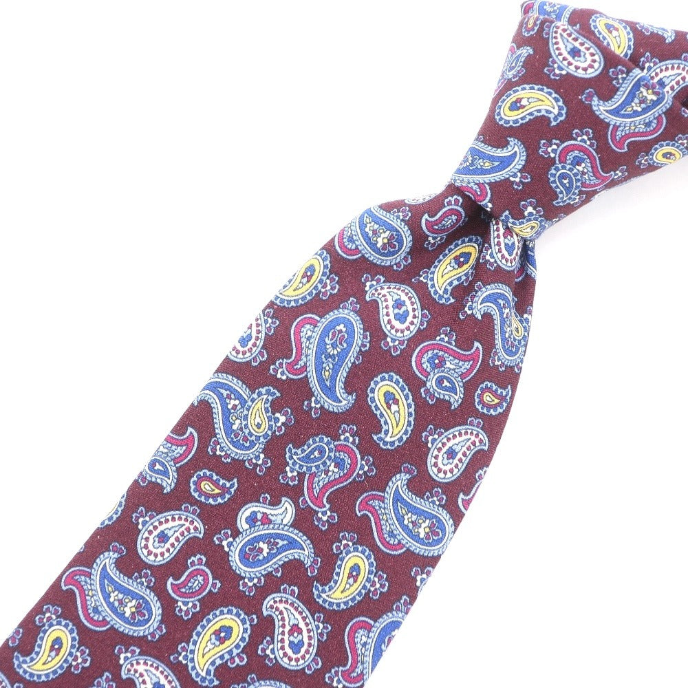 [New] GIERRE Paisley 3-fold silk tie, burgundy [PUP] [S/S/A/W] [Condition rank N] [Men&