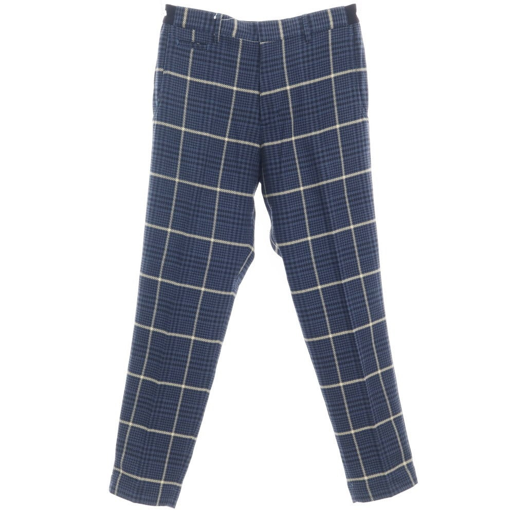 [Used] NUMBER M Cotton Check Easy Slacks Pants Navy x Beige [Size 48] [NVY] [S/S] [Condition Rank B] ​​[Men&