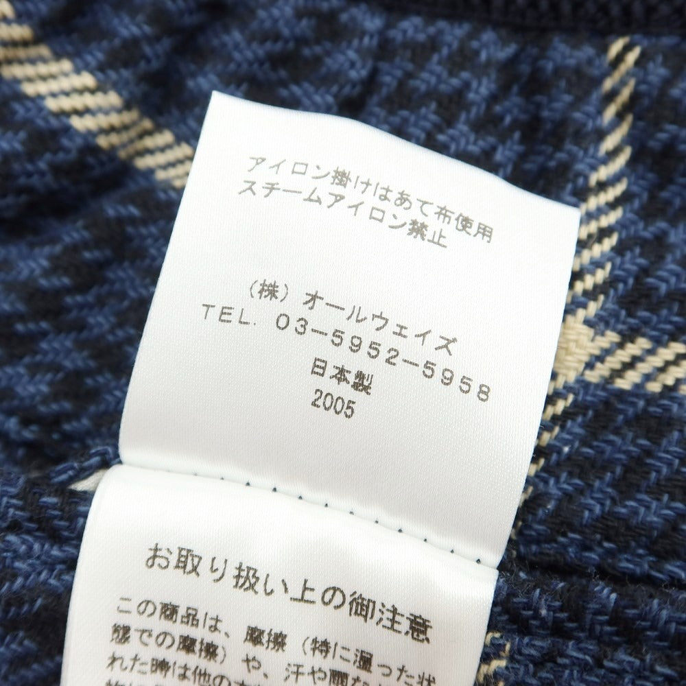 [Used] NUMBER M Cotton Check Easy Slacks Pants Navy x Beige [Size 48] [NVY] [S/S] [Condition Rank B] ​​[Men&