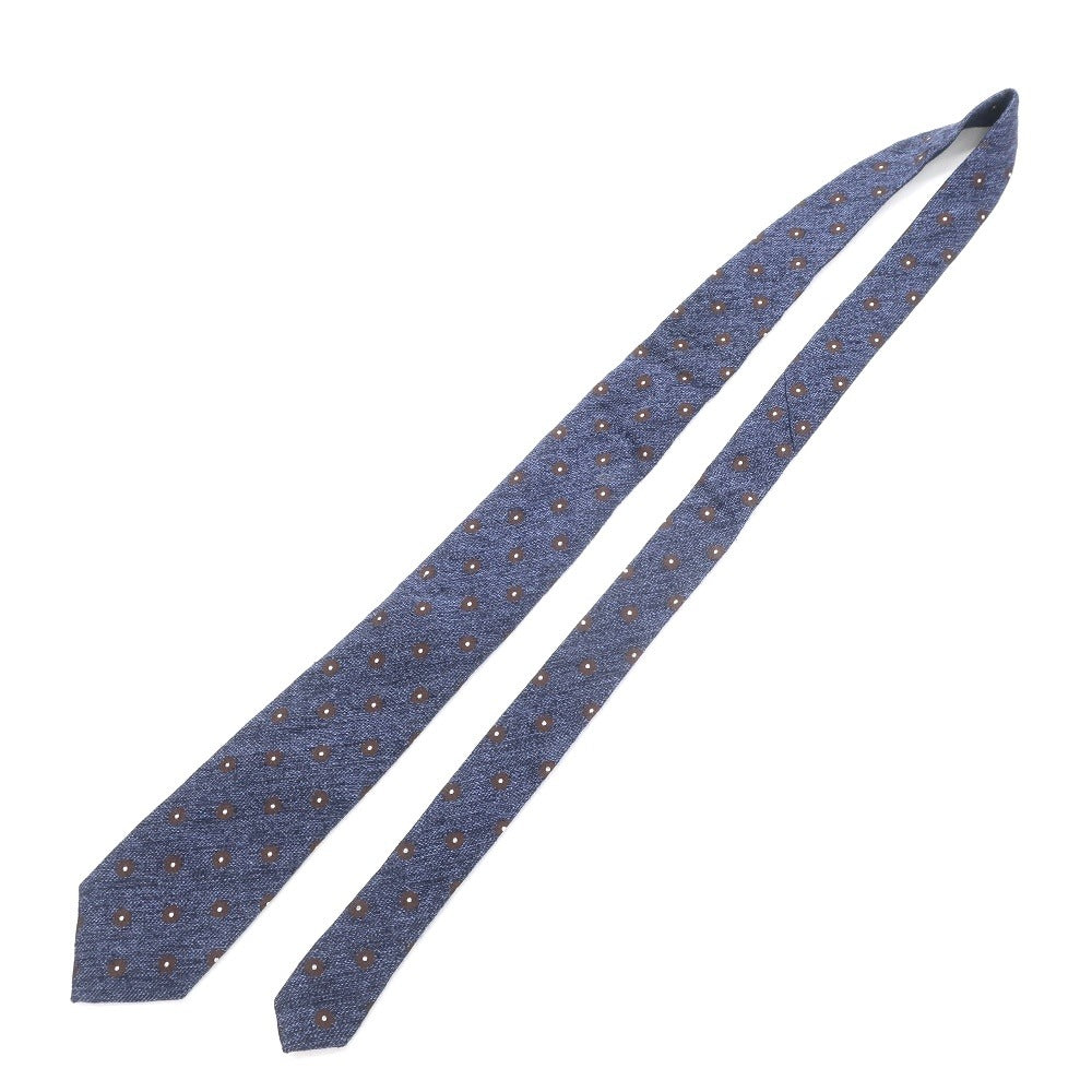 【中古】フマガッリ Fumagalli 花小紋 ウールシルク ネクタイ ネイビー【NVY】【A/W】【状態ランクB】【メンズ】【768871】