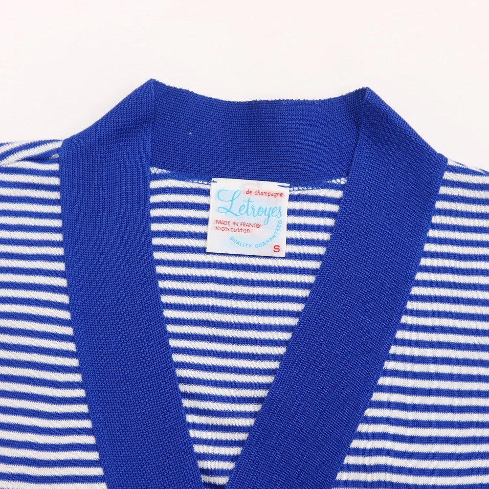 [Used] Letroyes Cotton Border Knit Cardigan Blue x White [Size S] [BLU] [S/S] [Condition Rank B] ​​[Men&