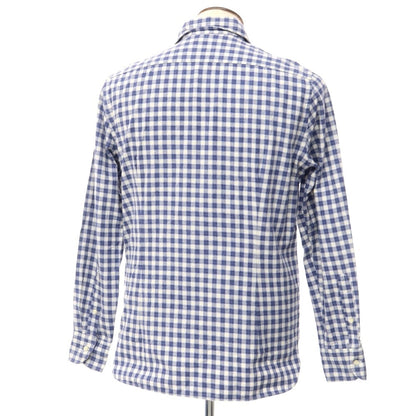 [Used] GUY ROVER Cotton Check Horizontal Collar Shirt Navy x White [Size L] [NVY] [S/S/A/W] [Condition Rank C] [Men&