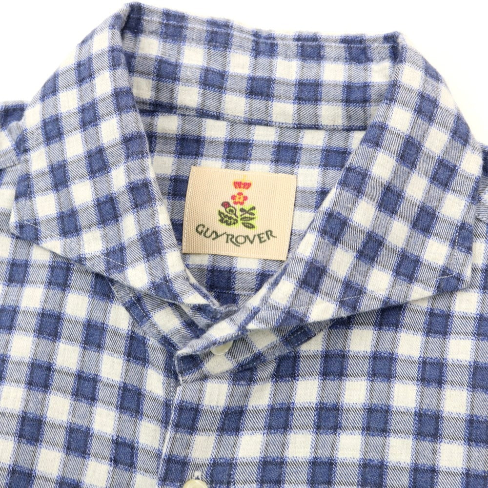[Used] GUY ROVER Cotton Check Horizontal Collar Shirt Navy x White [Size L] [NVY] [S/S/A/W] [Condition Rank C] [Men&