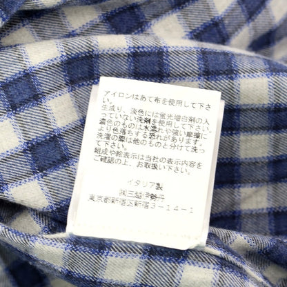 [Used] GUY ROVER Cotton Check Horizontal Collar Shirt Navy x White [Size L] [NVY] [S/S/A/W] [Condition Rank C] [Men&