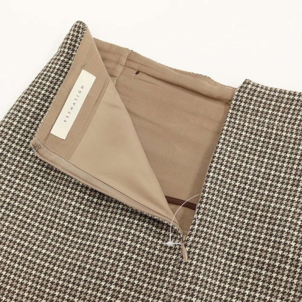 [Used] ESTNATION Wool Houndstooth Long Skirt Brown x Beige [Size 38] [BRW] [A/W] [Condition Rank B] ​​[Men&