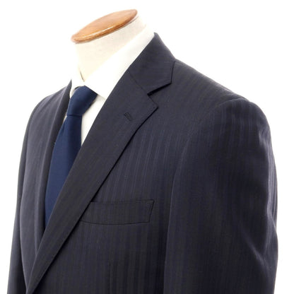 [Used] THE SUIT COMPANY Polyester wool shadow stripe 2 button suit Black navy [Size 175cm-8 Drop] [NVY] [S/S] [Condition Rank B] ​​[Men&