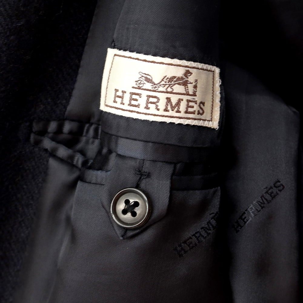 【中古】エルメス HERMES チェスターフィールドコート
 ネイビー【サイズ46】【NVY】【A/W】【状態ランクA】【メンズ】
【778783】[EPD]