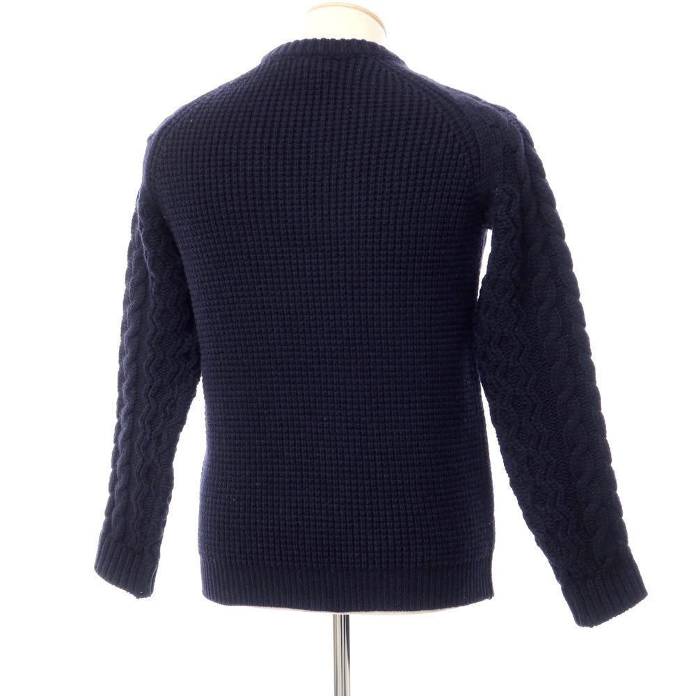 [Used] Sloane SLOANE Low Gauge Wool Cable Knit Crew Neck Knit Navy [Size 1] [NVY] [A/W] [Condition Rank B] ​​[Men&