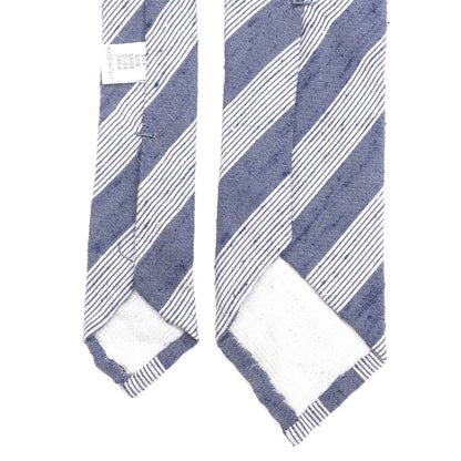 [Used] GIERRE Striped 3-fold silk tie Navy x light gray [NVY] [S/S] [Condition rank B] ​​[Men&