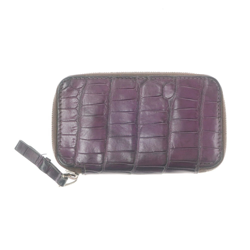 [Used] Jean Rousseau JEAN ROUSSEAU Alligator Leather Coin Case Purple x Brown [PUP] [S/S/A/W] [Condition Rank C] [Men&